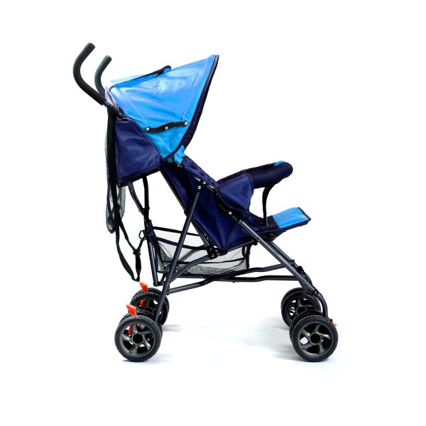 Wózek dziecięcy typu parasolka z wielopozycyjna budką - niebieski