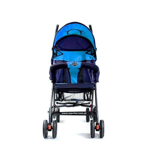 Wózek dziecięcy typu parasolka z wielopozycyjna budką - niebieski