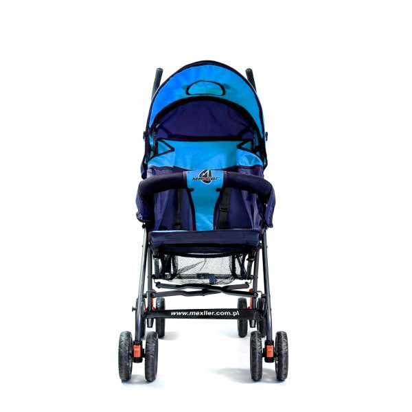 Wózek dziecięcy typu parasolka z wielopozycyjna budką - niebieski